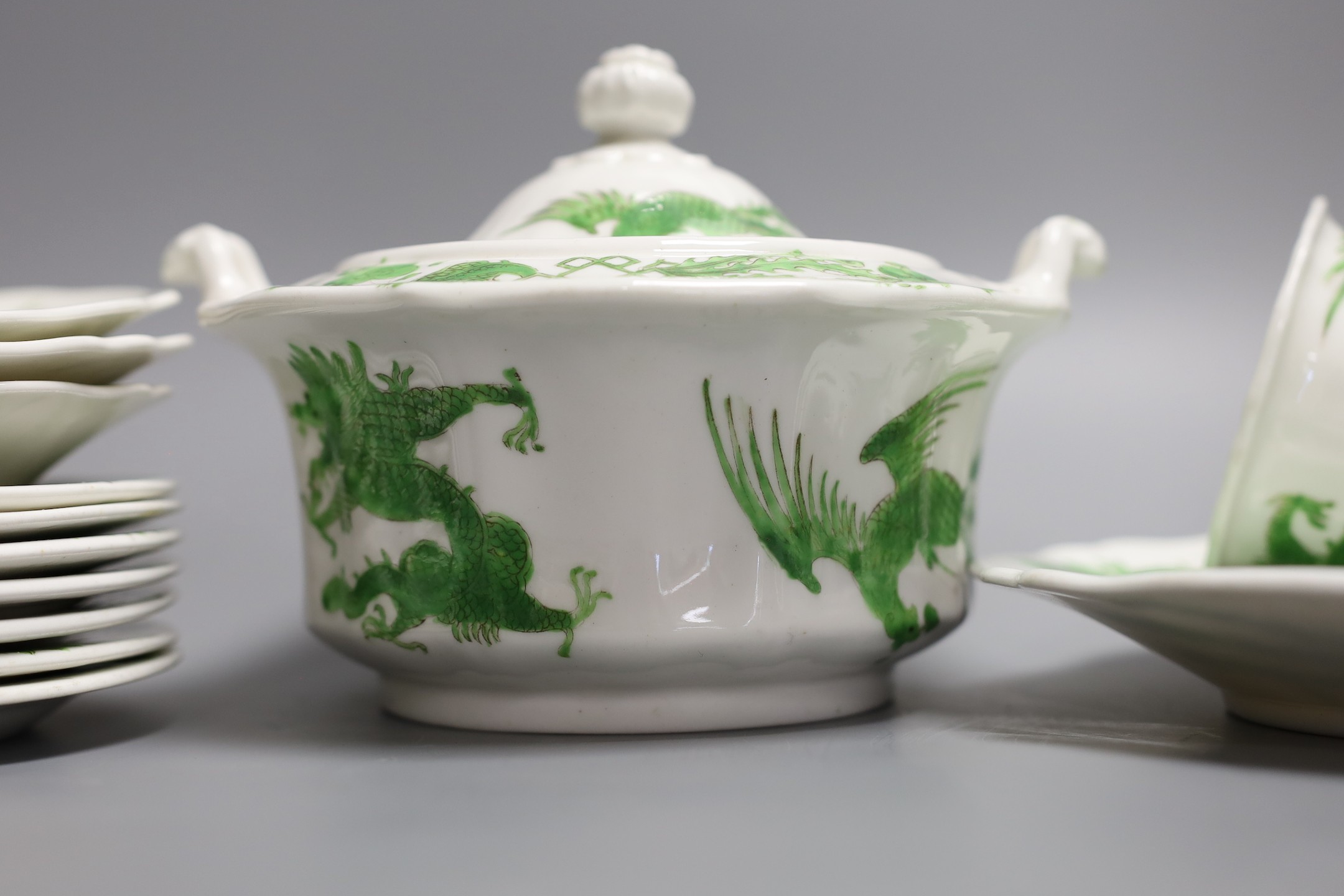 An early 19th century part dragon designed tea set, possibly Ridgeways